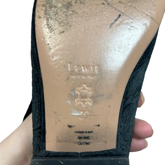 Lewit Loafers | black velvet embossed flat shoes | size 37 Italian made in Italy - Picture 7 of 13